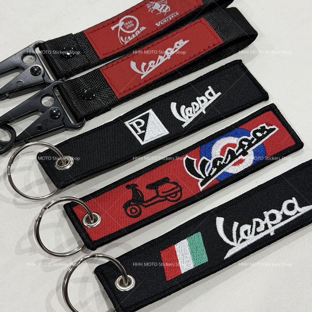 For Vespa Motorcycle Keychain  – обзор и цена Embroidery Ring