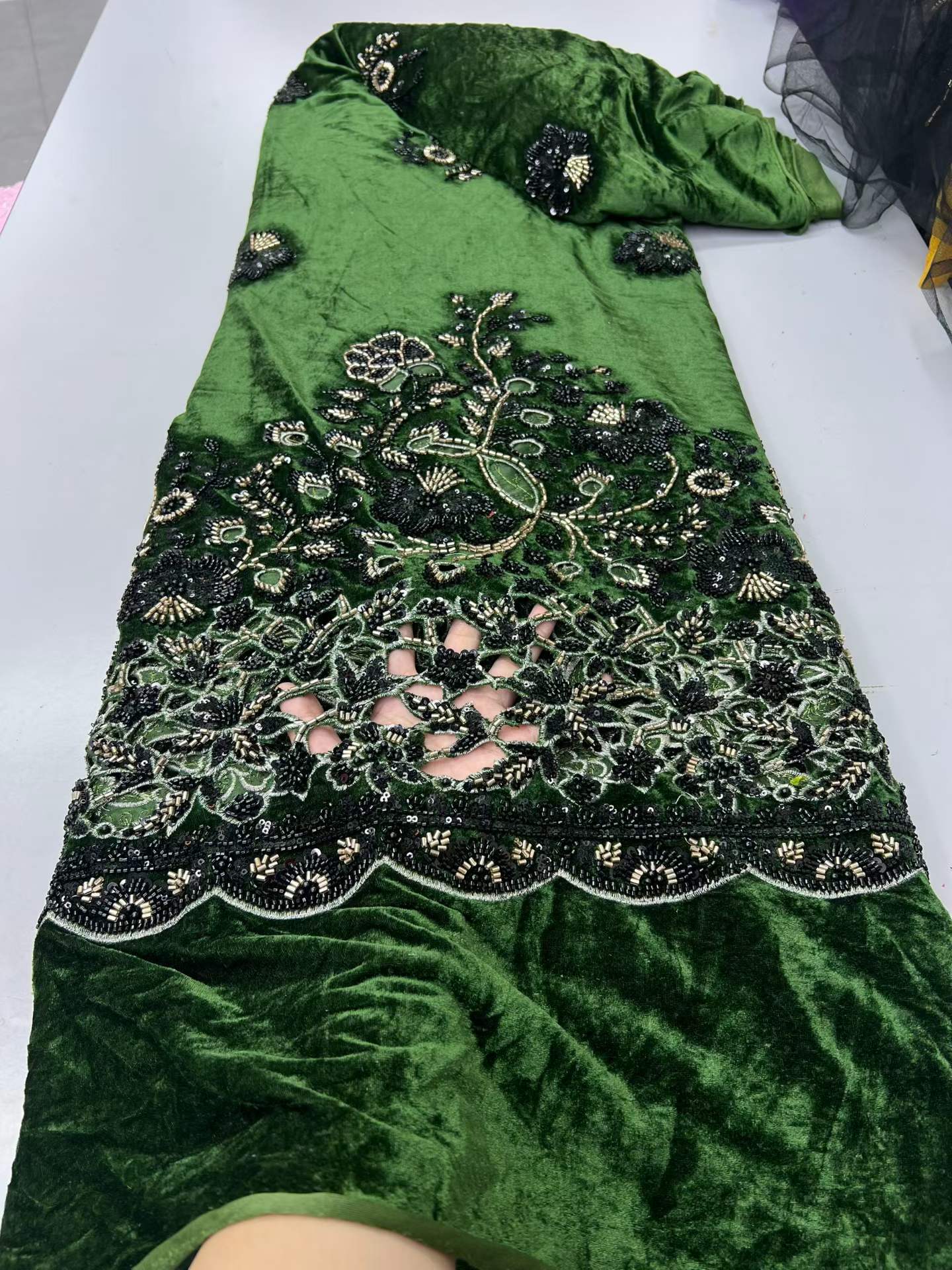 2026 African Nigerian Velvet L – обзор и цена Velvet Fabric Embroidery