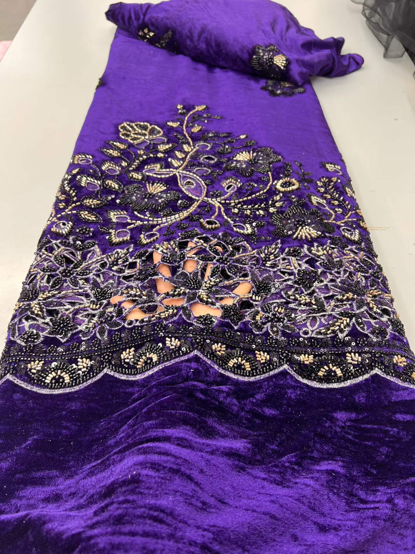 2026 African Nigerian Velvet L – обзор и цена Velvet Fabric Embroidery