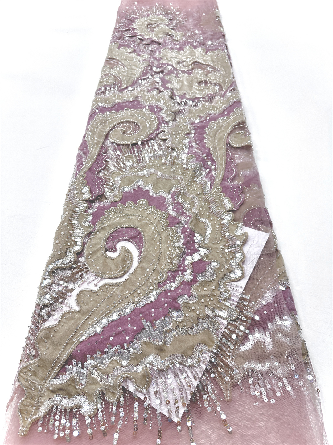 2025 African French Velvet Bea – обзор и цена Velvet Fabric Embroidery