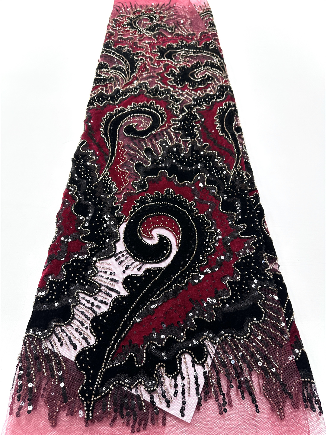 2025 African French Velvet Bea – обзор и цена Velvet Fabric Embroidery