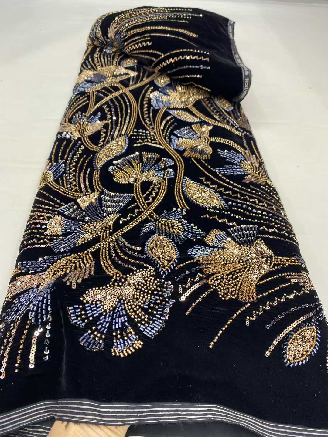 2026 New Arrival African velve – обзор и цена Velvet Fabric Embroidery