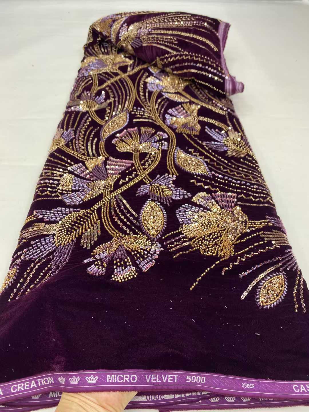 2026 New Arrival African velve – обзор и цена Velvet Fabric Embroidery