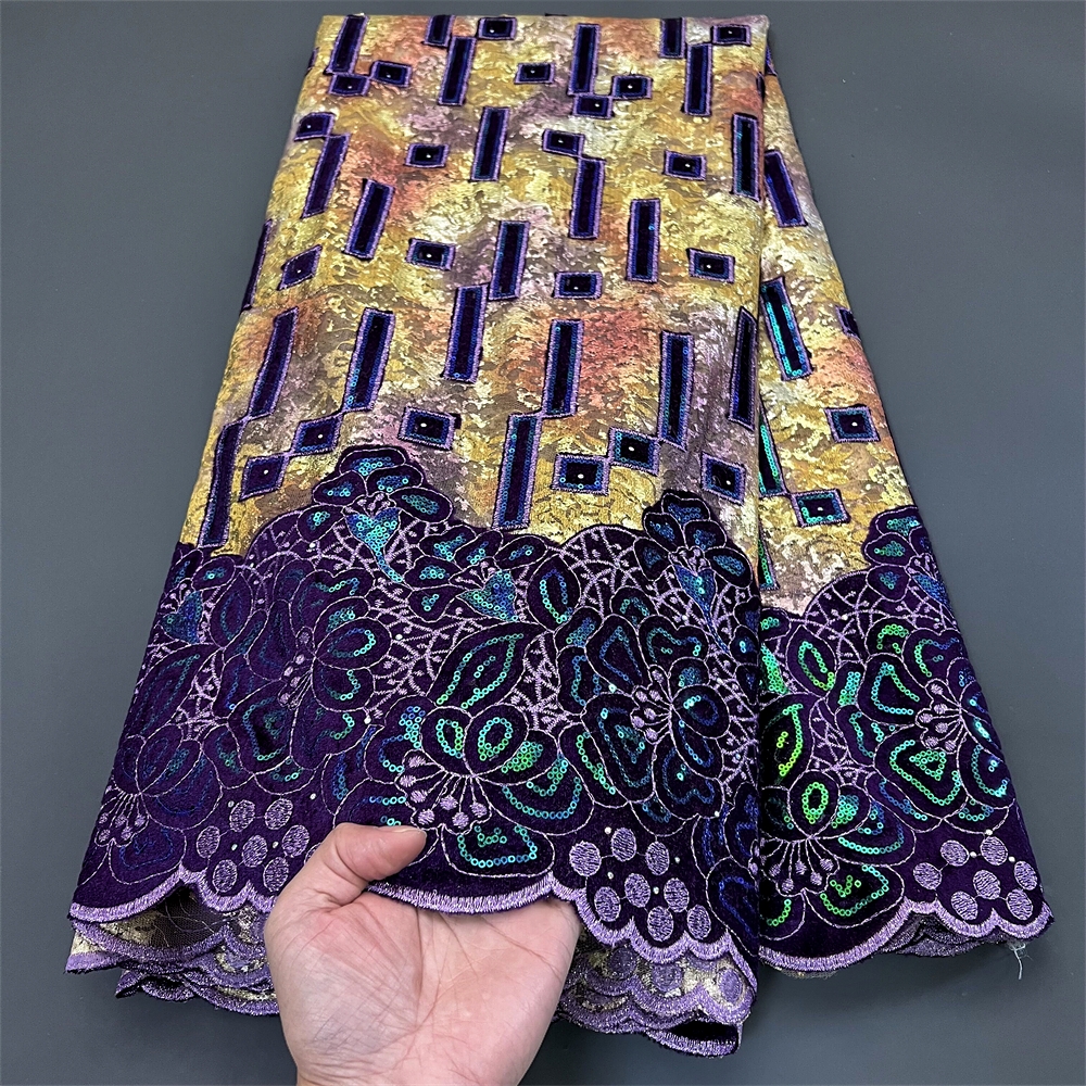African Nigerian Tulle Lace Fa – обзор и цена Velvet Fabric Embroidery