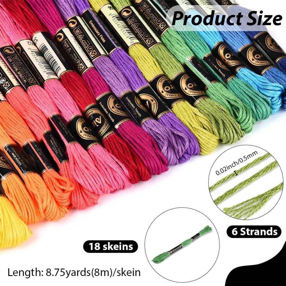 18 Skeins 157.5 Yards Colorful – обзор и цена Embroidery Bracelet