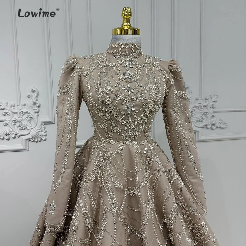 Retro Light Brown Muslim Eveni – обзор и цена Embroidery Organza