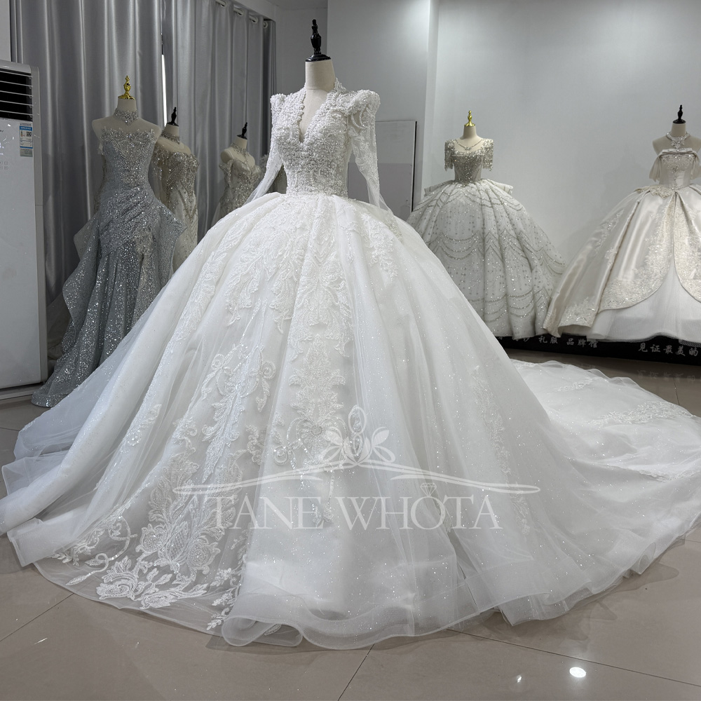 Long Sleeve Beaded Bridal Wedd – обзор и цена Embroidery Organza