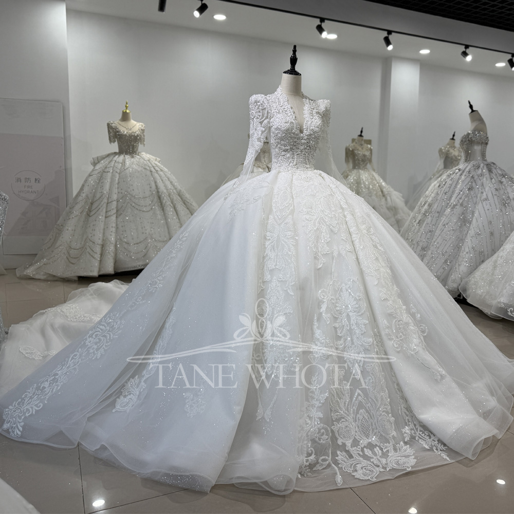 Long Sleeve Beaded Bridal Wedd – обзор и цена Embroidery Organza