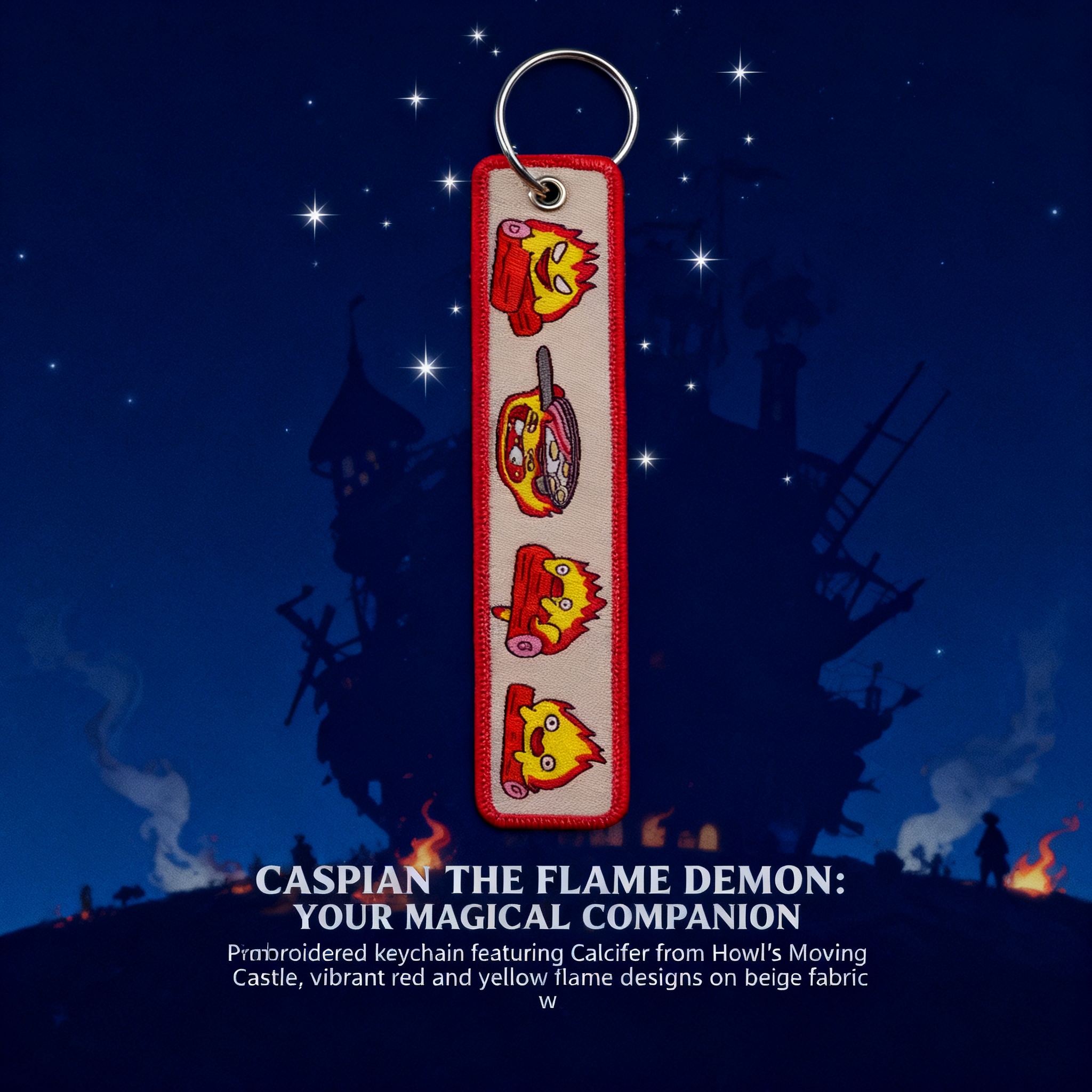 Anime Fire Embroidery Key Fobs – обзор и цена Embroidery Keychain