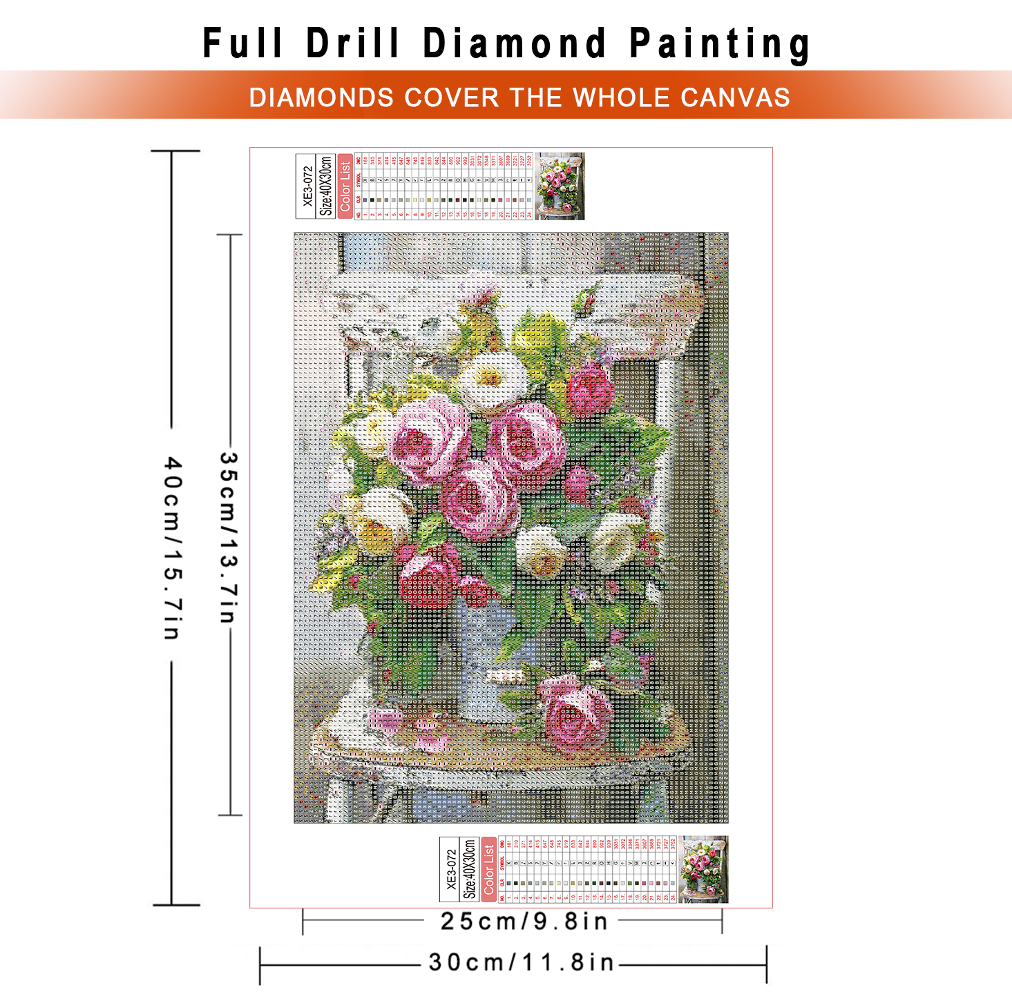 1pc frameless  Diamond Paintin – обзор и цена Embroidery Roses