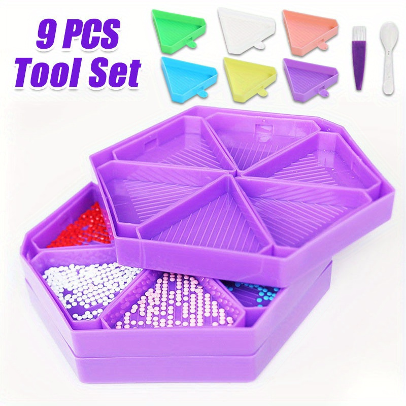 9PCS New Diamond Painting Tray – обзор и цена Embroidery Kit Starter