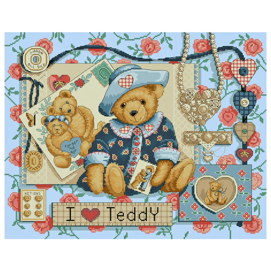 Amishop I Love Teddy Counted C – обзор и цена Embroidery Design Love