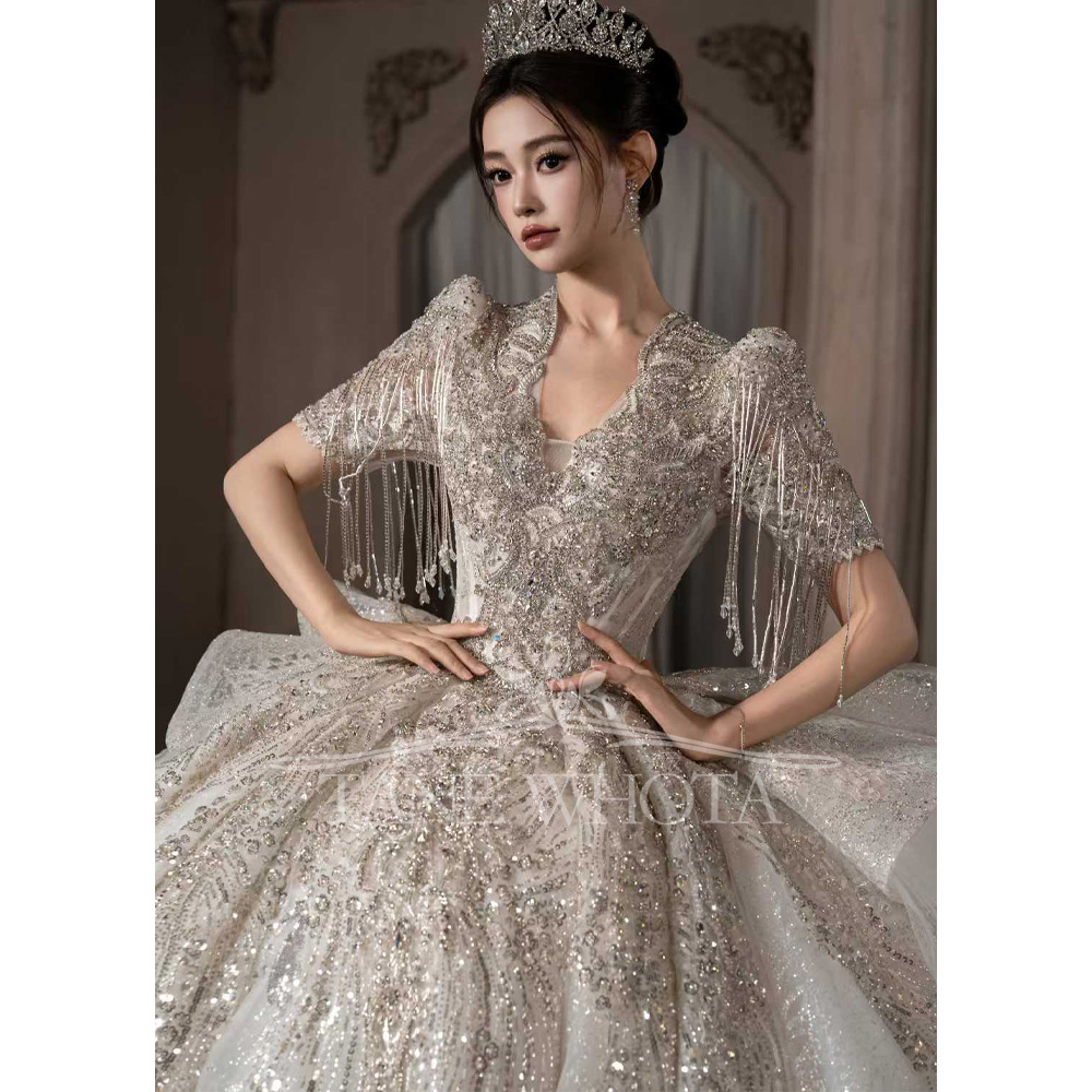 Luxury Scalloped Short Sleeve  – обзор и цена Embroidery Organza
