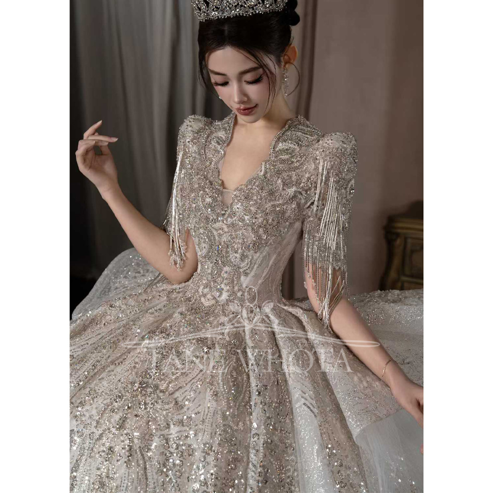 Luxury Scalloped Short Sleeve  – обзор и цена Embroidery Organza