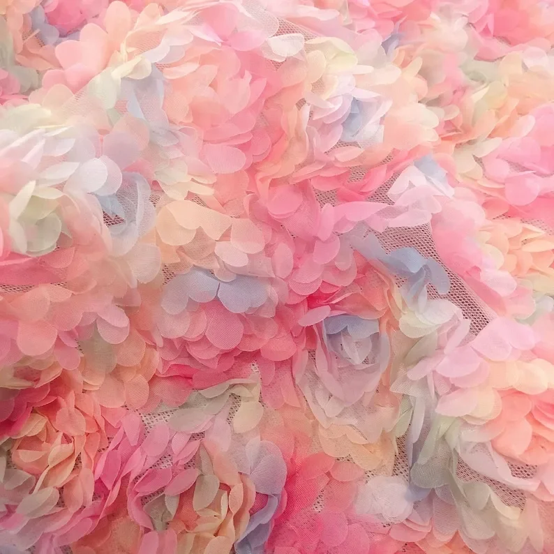 3d chiffon rose flower lace fa – обзор и цена Embroidery Roses