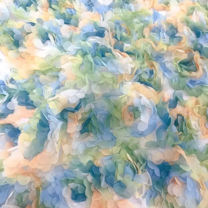 3d chiffon rose flower lace fa – обзор и цена Embroidery Roses