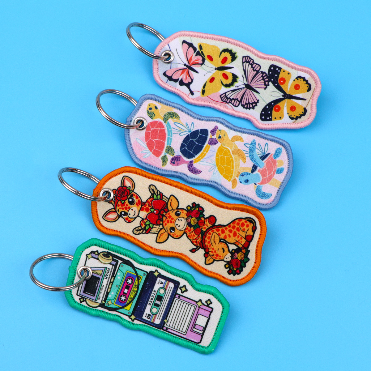1pcs Cartoon Fox Giraffe Keych – обзор и цена Embroidery Ring