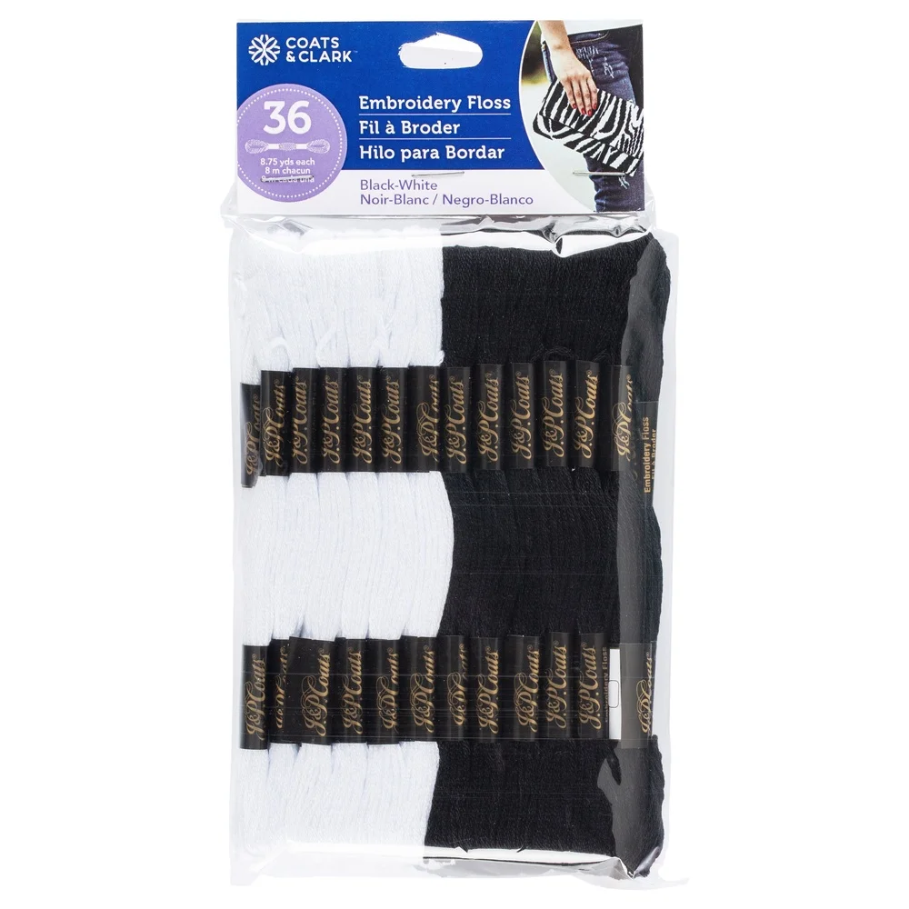 36 Skeins Black White Embroide – обзор и цена Embroidery Floss