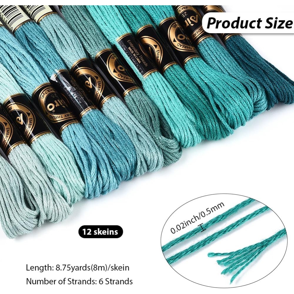 12 Skeins 6 Strands Green Embr – обзор и цена Embroidery Bracelet