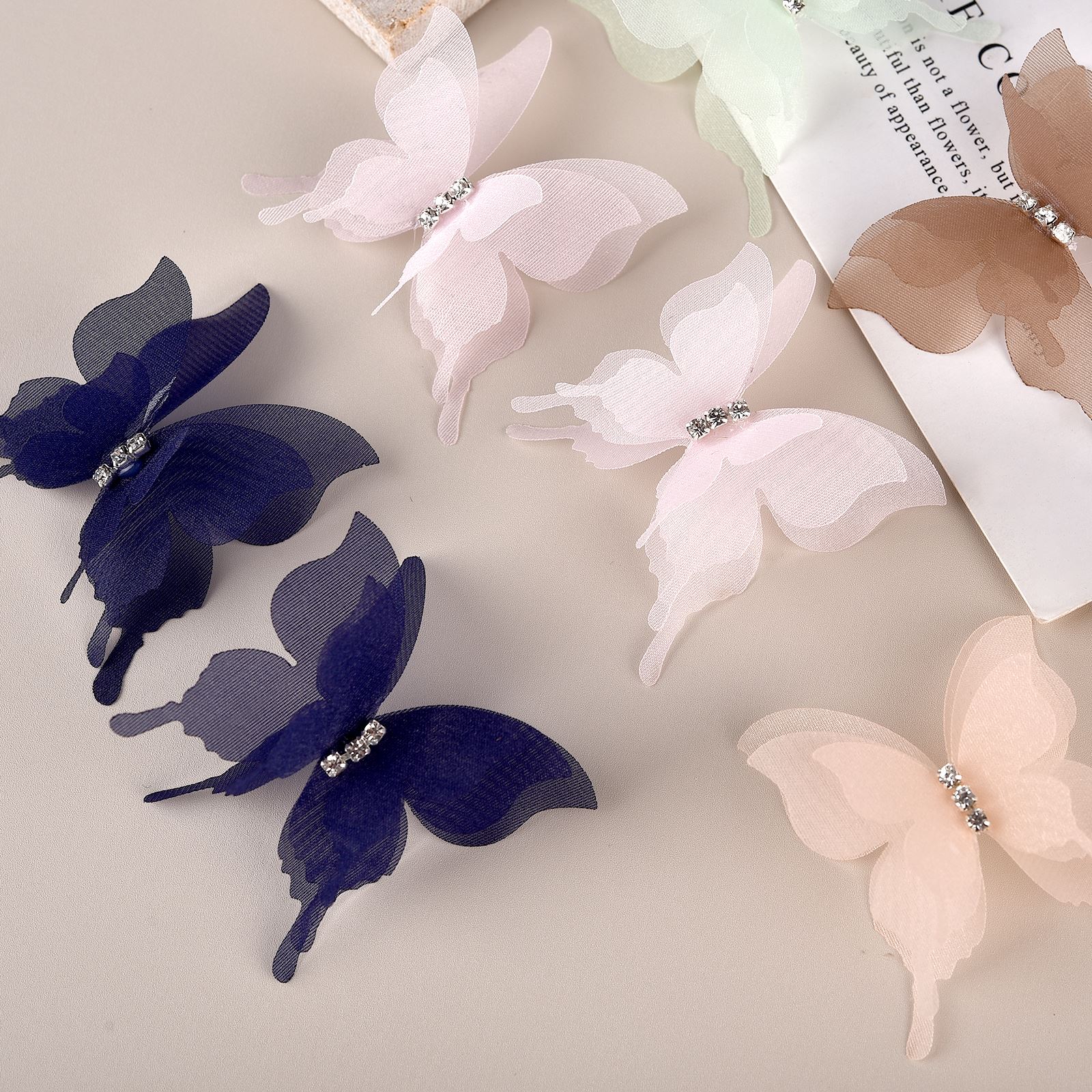 20pcs/Pack 3D Organza Butterfl – обзор и цена Embroidery Organza